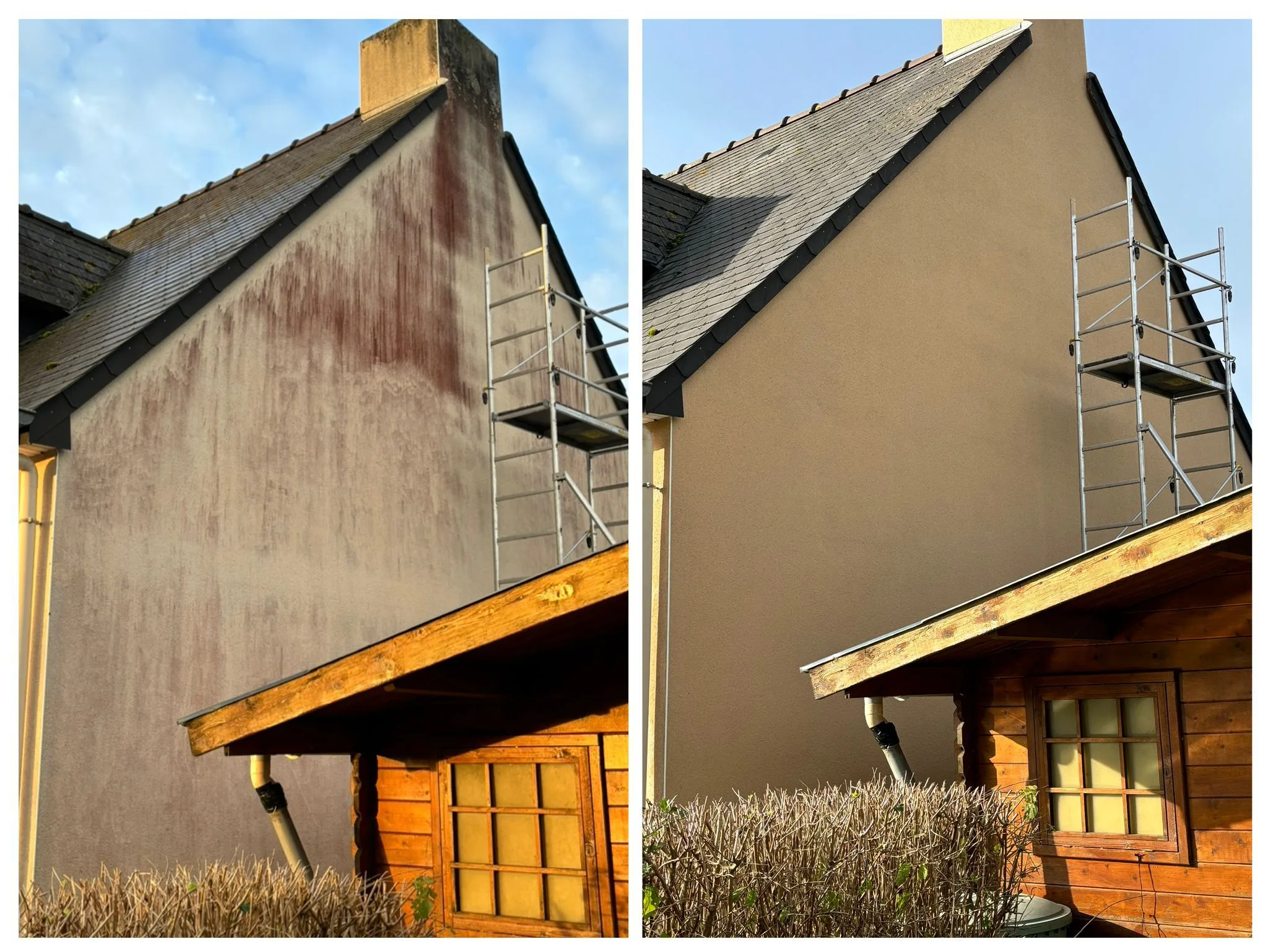 Ravalement façade enduit — maison rénovée Rennes